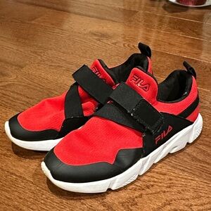 Fila Men’s Red and Black Velcro Sneakers